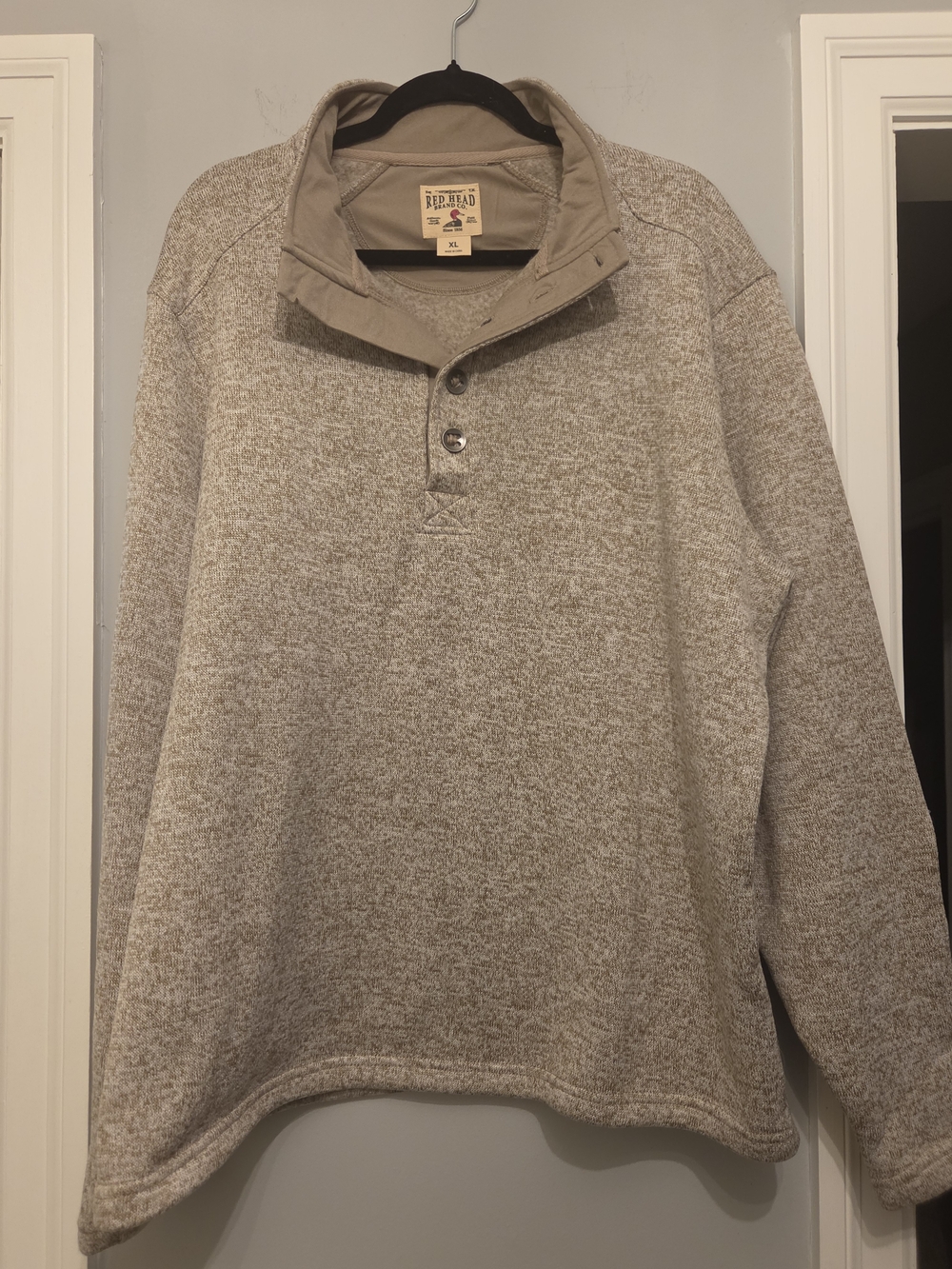 RedHead Men's Taupe Quarter-Zip Pullover Sweater